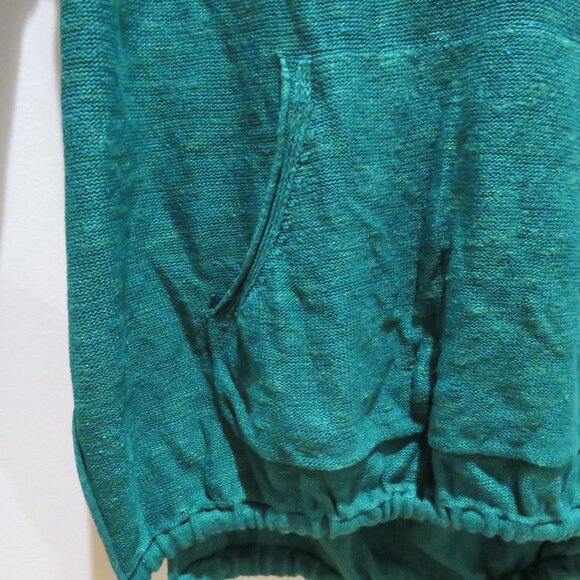 FREE PEOPLE Optimistic Linen Blend Hoodie Sweater in Kelly Green Casual Comfy - Picture 7 of 13